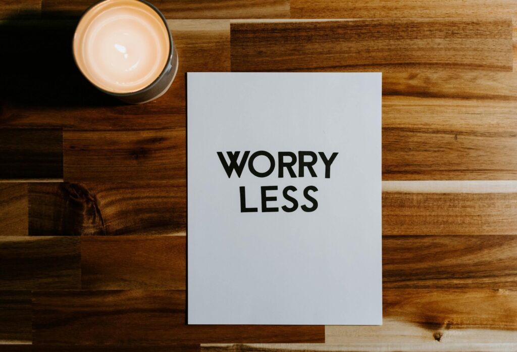 candle worry less message