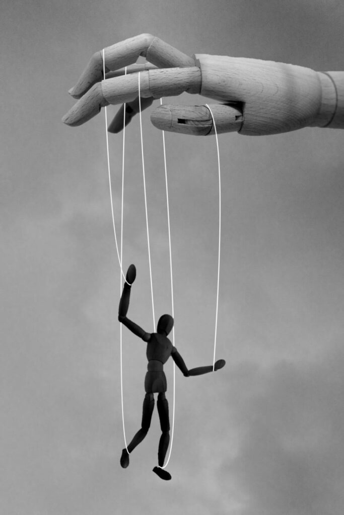 wooden puppet control hand wooden puppet control hand